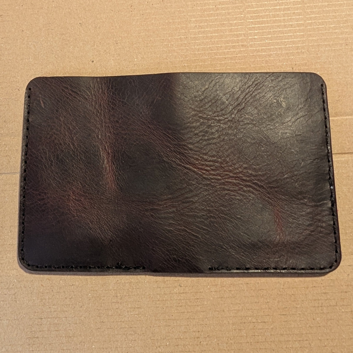 Hilldown Premium dark Badalassi leather bi-fold closed, outside view