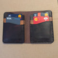 Hilldown Premium Badalassi leather bi-fold open with bank cards in both pockets