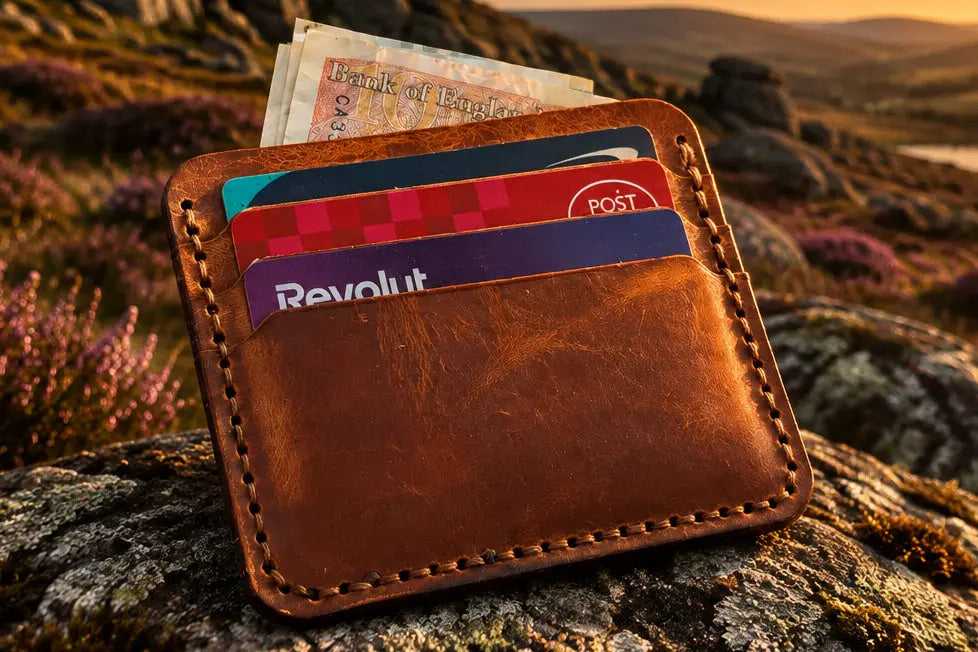 The Beast Badalassi Carlo wax leather sleeve with cards in its pockets